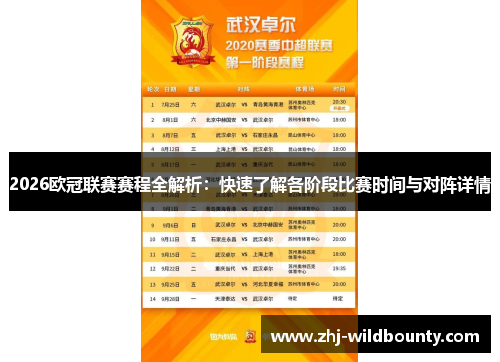 2026欧冠联赛赛程全解析:快速了解各阶段比赛时间与对阵详情 2026欧冠联赛赛程全解析:快速了解各阶段比赛时间与对阵详情